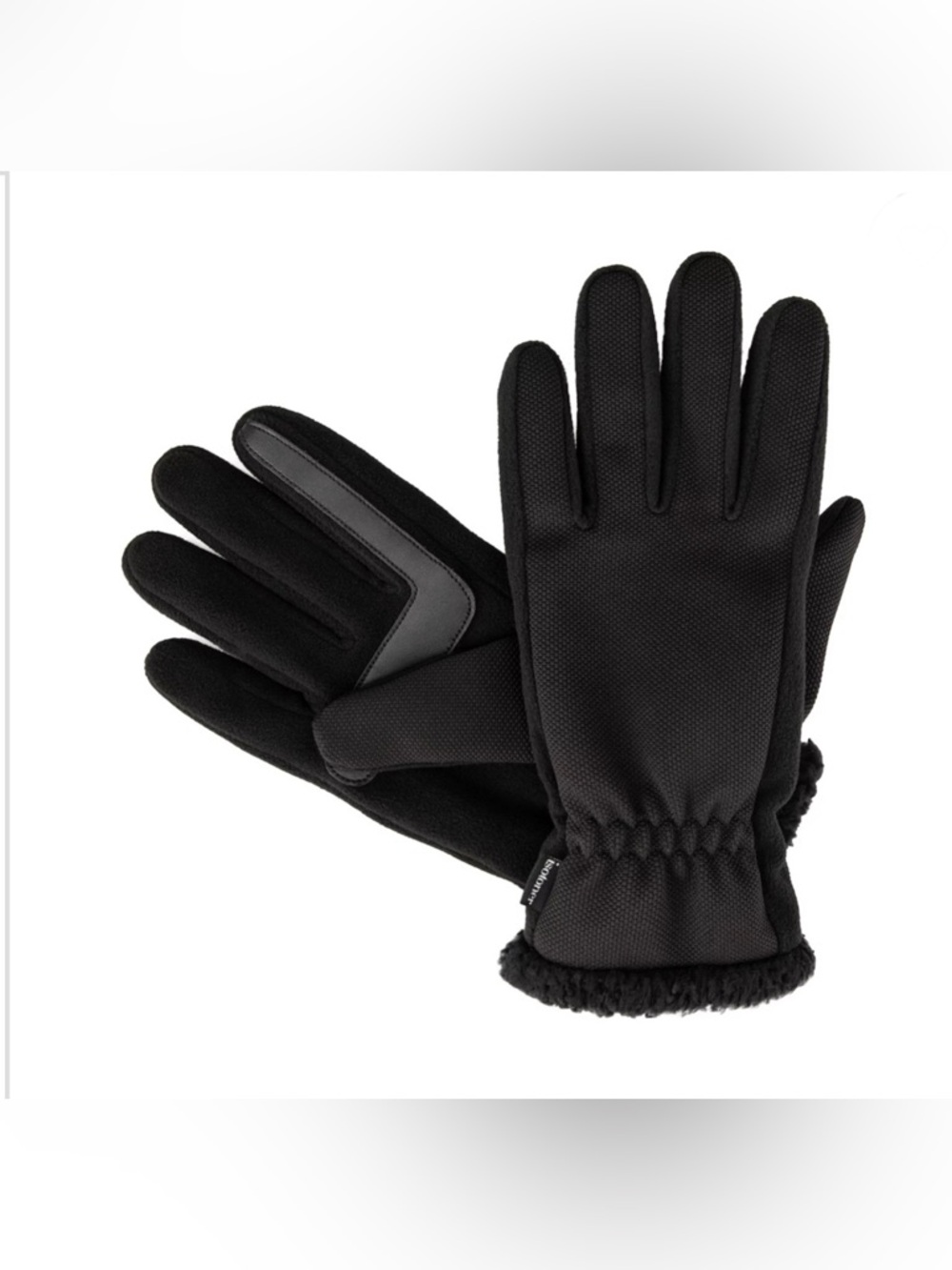 isotoner Black Fleece Sherpa Trim Tech Stretch Smart Dri Repel Technology Gloves